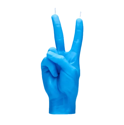 Blue Peace Candle Hand