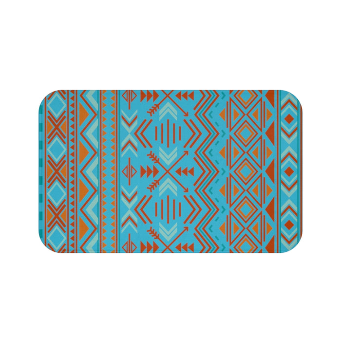 Blue Southwestern Bath Mat - Dakoda Goods & Co.