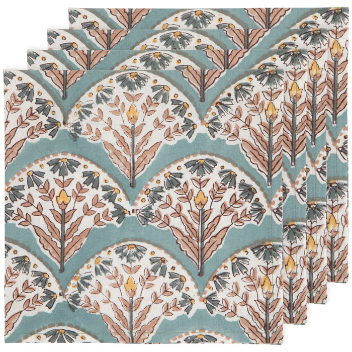 Bouquet Block Print Napkin Set of 4