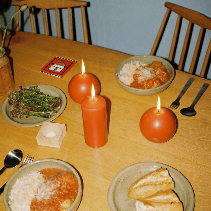 Burnt Orange Orb Candle