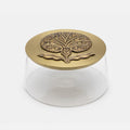 Zarina Candy Jar – Embossed Flower Sahara Rose Large in gold
