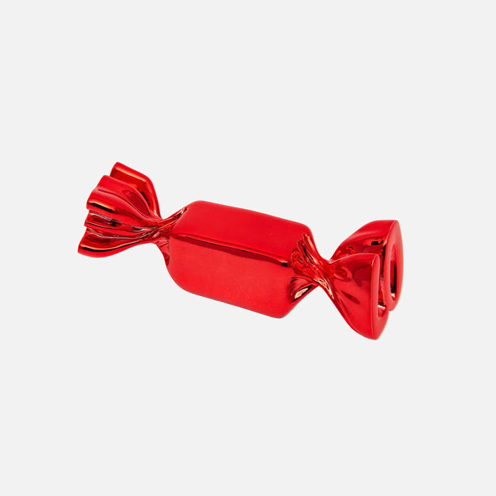 Sequenze Candy Love wrapped sweet sculpture in red, 20cm, front view