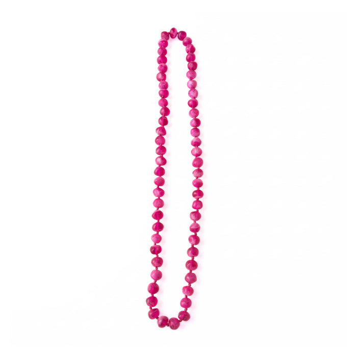 Candy Pink Beaded Resin Necklace