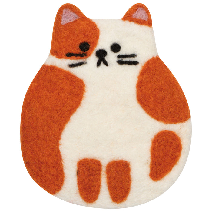 Cat Club Felt Coasters Set of 4 Assorted