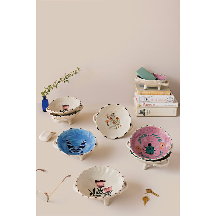 Catbloom Hand Painted Footed Bowl