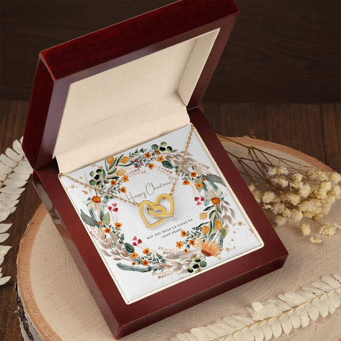 Christmas Jewelry Gifts Interlocking Hearts Happy Christmas