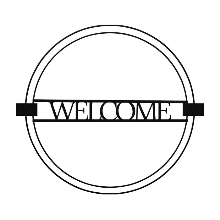 Circle Welcome Sign Steel Metal Indoor Outdoor Wall Decor