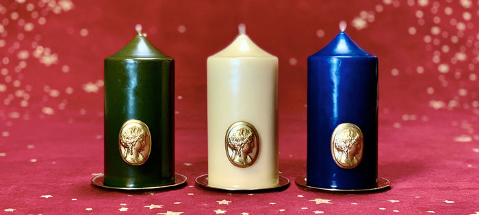 Classic Base for Pillar Candles in Gold Brass, 11cm by Trudon