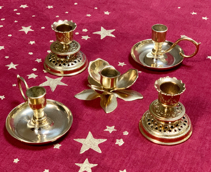 Classic Base for Pillar Candles in Gold Brass, 11cm by Trudon