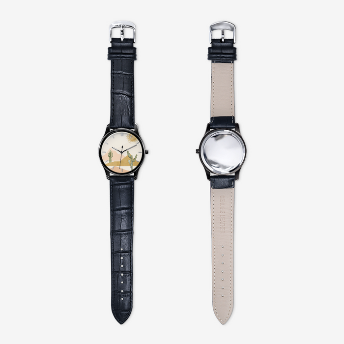 Classic Fashion Unisex Print Black Quartz Watch Desert Bohemian Theme - Dakoda Goods & Co.