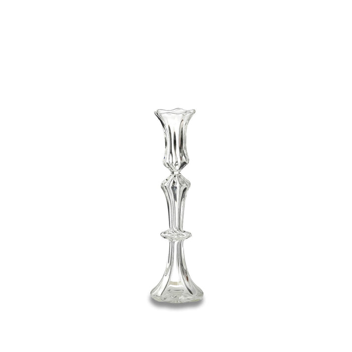 Clear Handblown Glass Candlestick, Small 23cm
