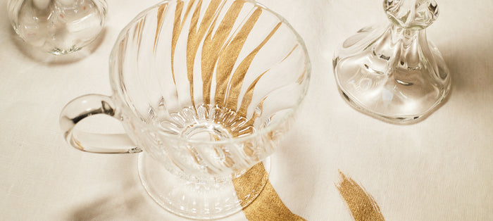 Clear Handblown Glass Teacup, 9cm