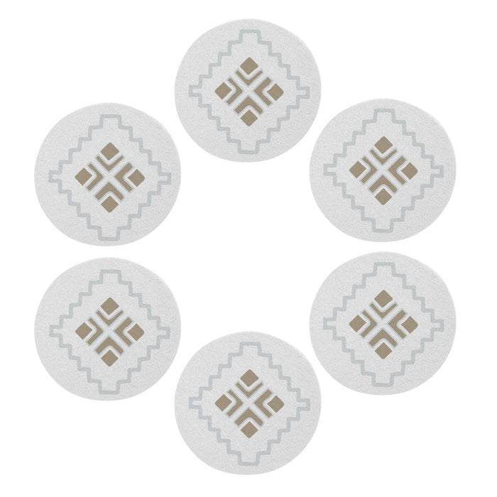 Coasters 6 Pieces Cup Mats Set Plush Nylon Southwestern