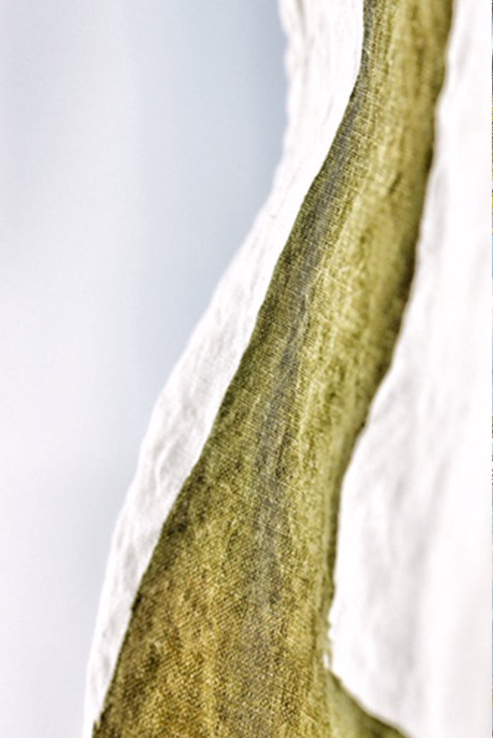 'Cornice' Linen Napkin in Avocado Green, 50x50cm