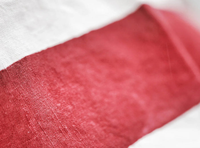 'Cornice' Linen Napkin in Claret Red, 50x50cm