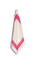 'Cornice' Linen Napkin in Fuchsia Pink, 50x50cm
