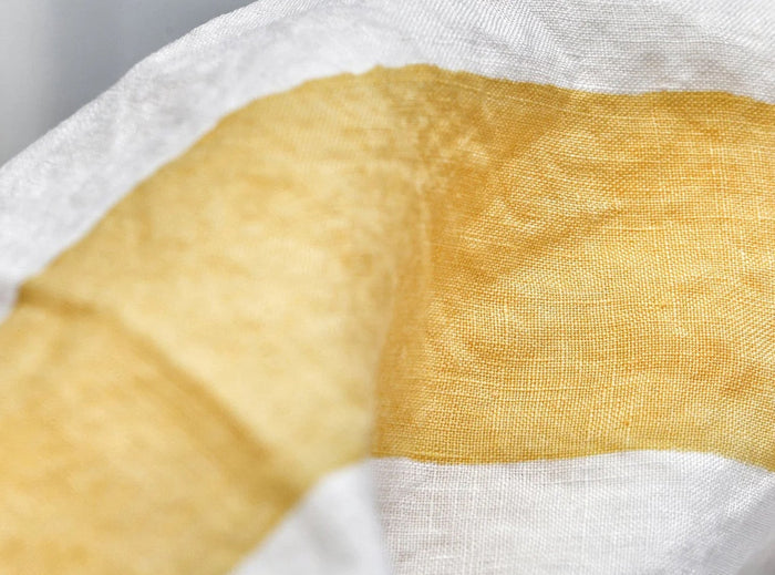 'Cornice' Linen Napkin in Lemon Yellow, 50x50cm