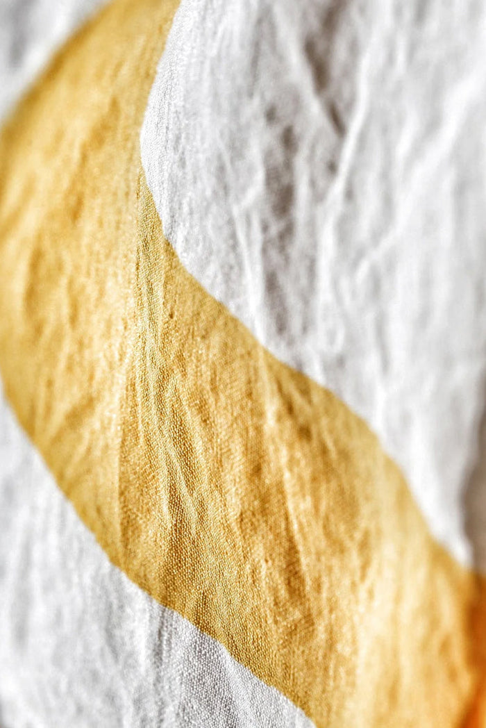'Cornice' Linen Napkin in Lemon Yellow, 50x50cm