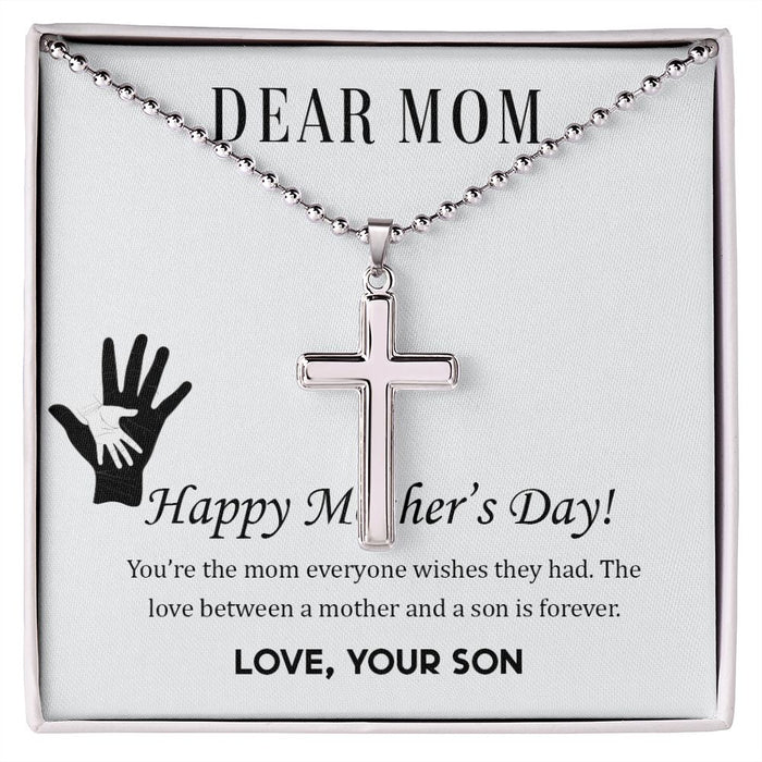 Cross Necklace for Mom Happy Mother's Day Gift from Son, Mothers Day gifts