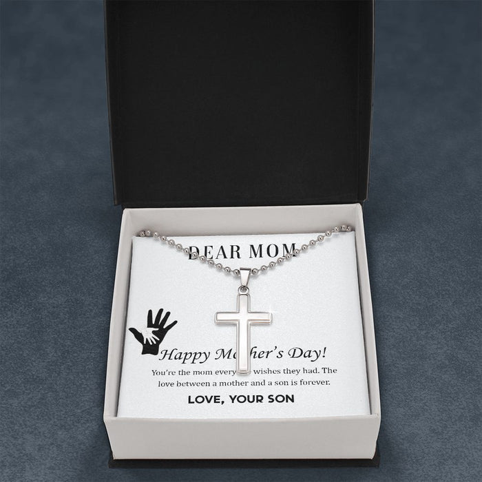 Cross Necklace for Mom Happy Mother's Day Gift from Son, Mothers Day gifts