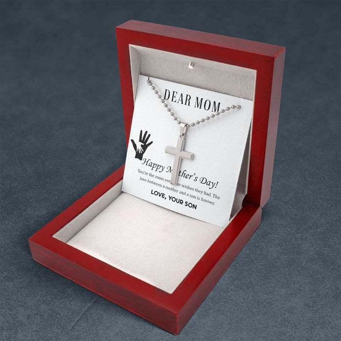 Cross Necklace for Mom Happy Mother's Day Gift from Son, Mothers Day gifts