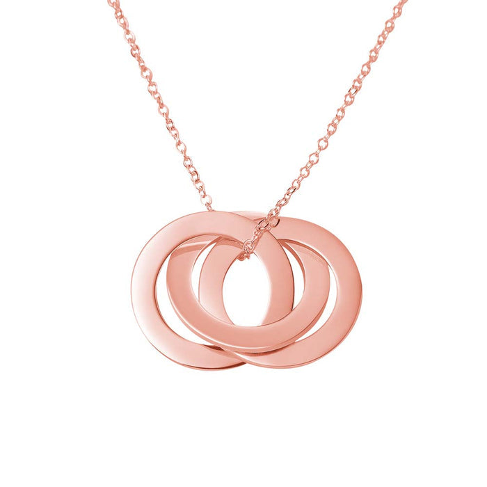 Customizable Necklace Engraved 3 Interlocking Rings Necklace