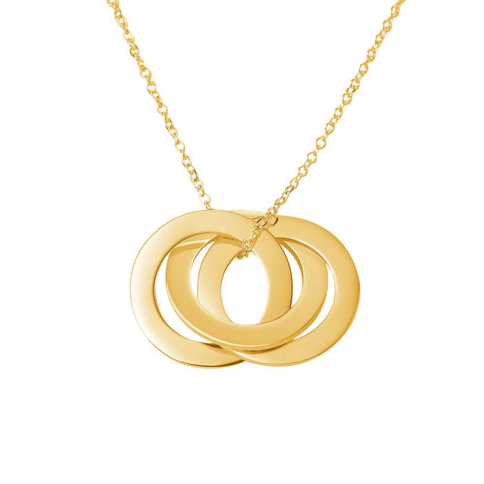 Customizable Necklace Engraved 3 Interlocking Rings Necklace