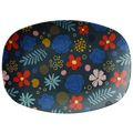 Decorative Floral Plastic Serving Platter for Entertaining