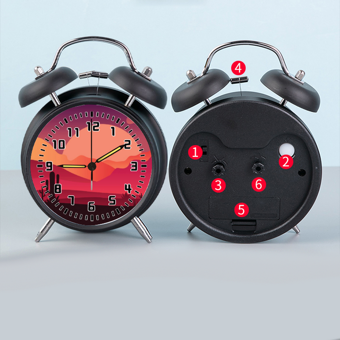 Desert Scene Ringing Digital Night Light Alarm Clock Creative Desktop Clock