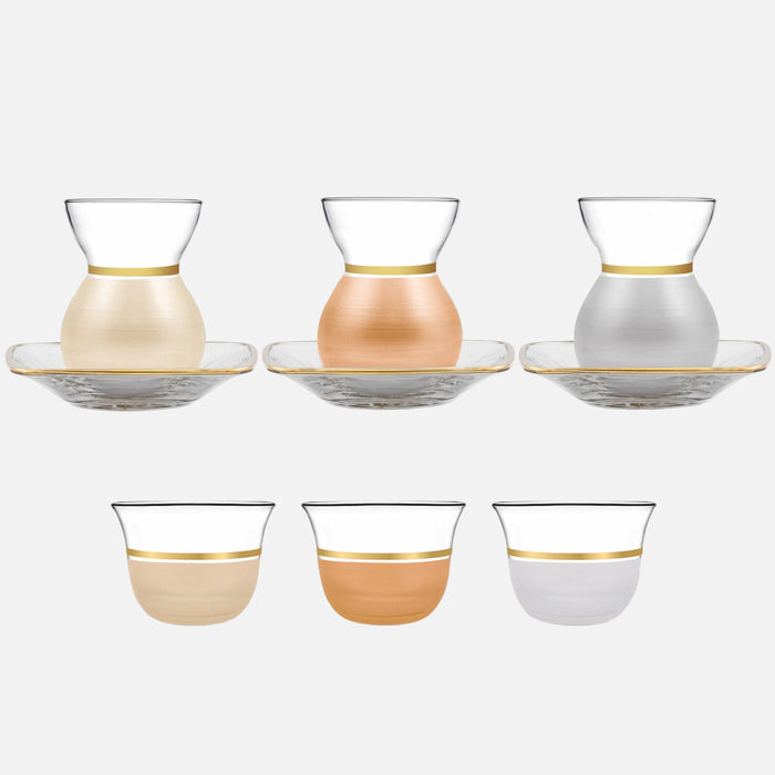 Dimlaj Luminous Set of 18 Pcs Assorted Drinkware Gold - Premium Gift Set from Dimlaj