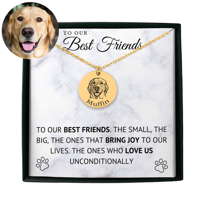 Dog Portrait Necklace for Dog Lovers Dog Dad Dog Mom Gifts
