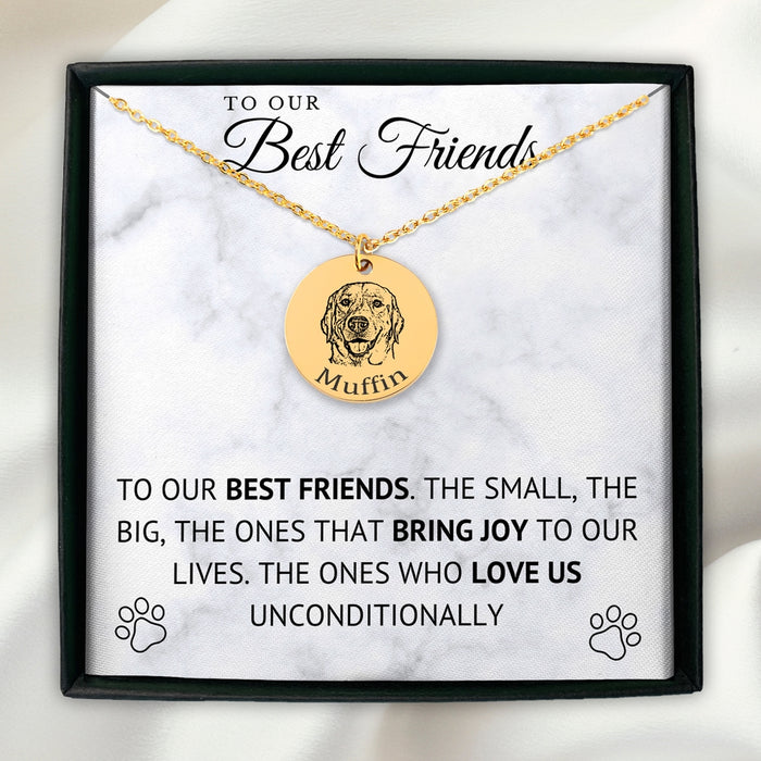 Dog Portrait Necklace for Dog Lovers Dog Dad Dog Mom Gifts