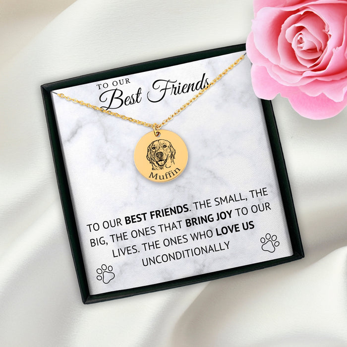 Dog Portrait Necklace for Dog Lovers Dog Dad Dog Mom Gifts