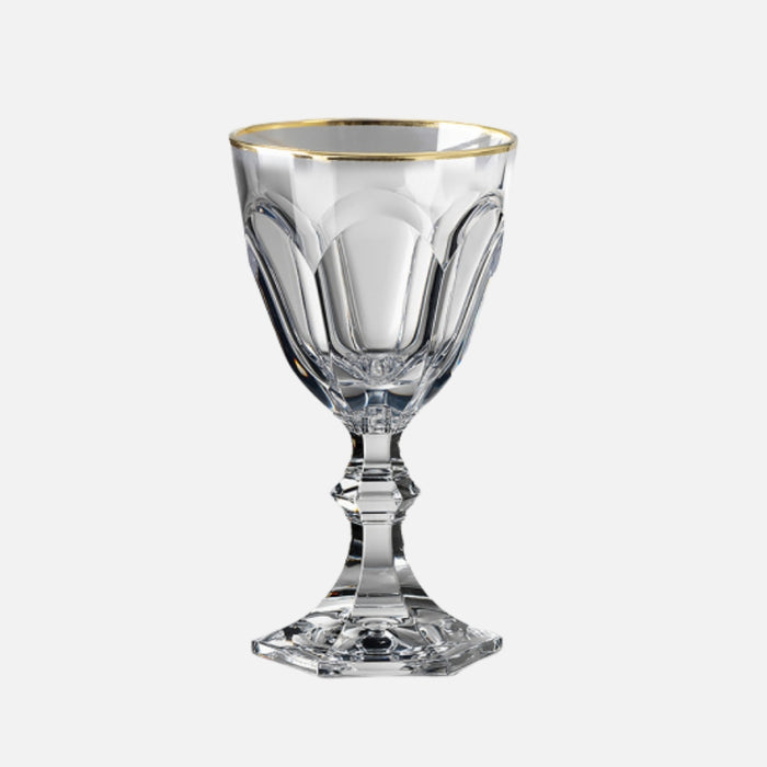 Dolce Vita Acrylic Wine Glass, Gold Rim
