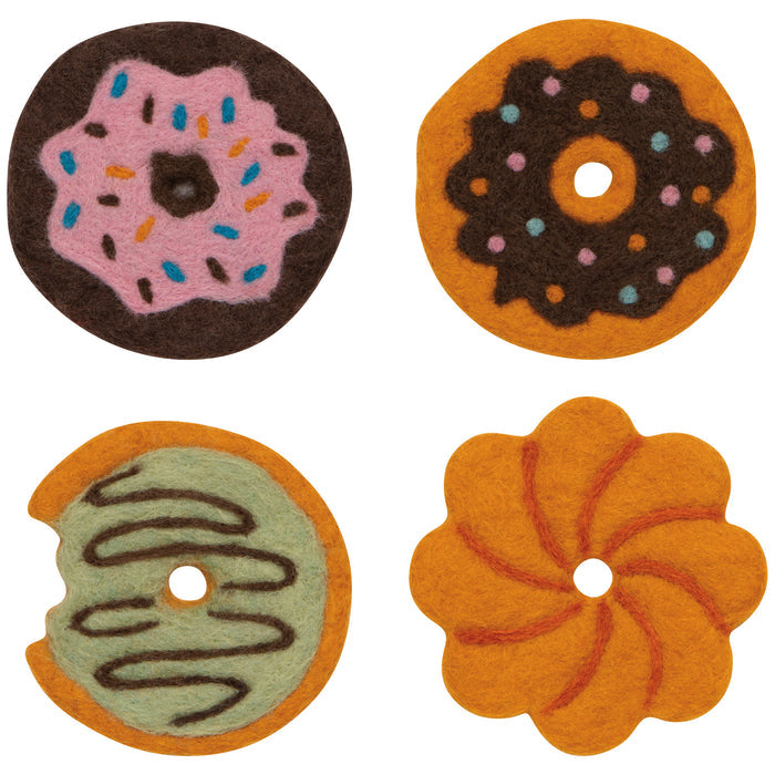 Donuts Felt Coasters Set of 4 Assorted