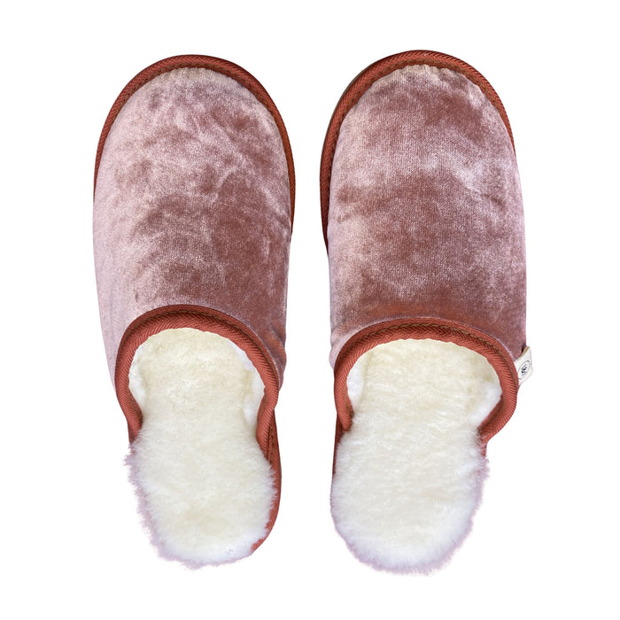Dusky Pink Medium  White Slippers