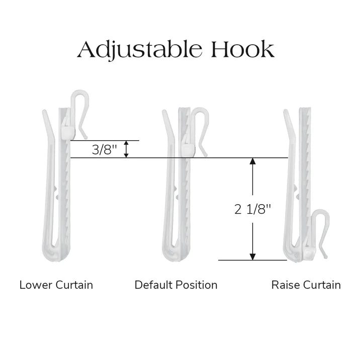 Elin Adjustable Curtain Hooks – 32 Pieces