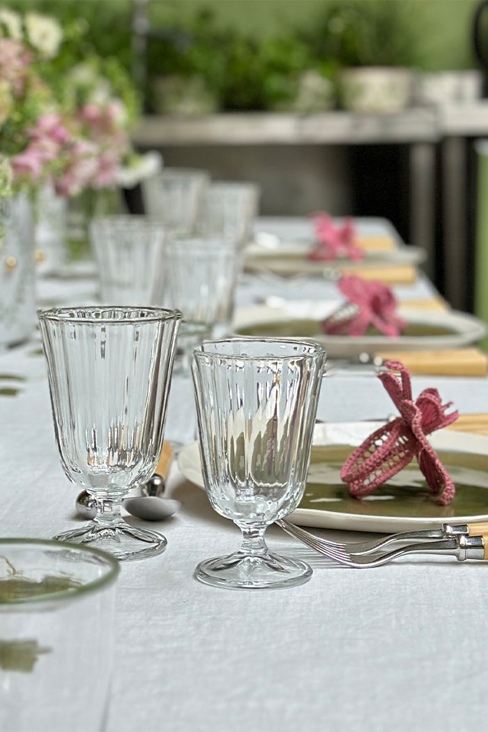 Faceted Red Wine Glass