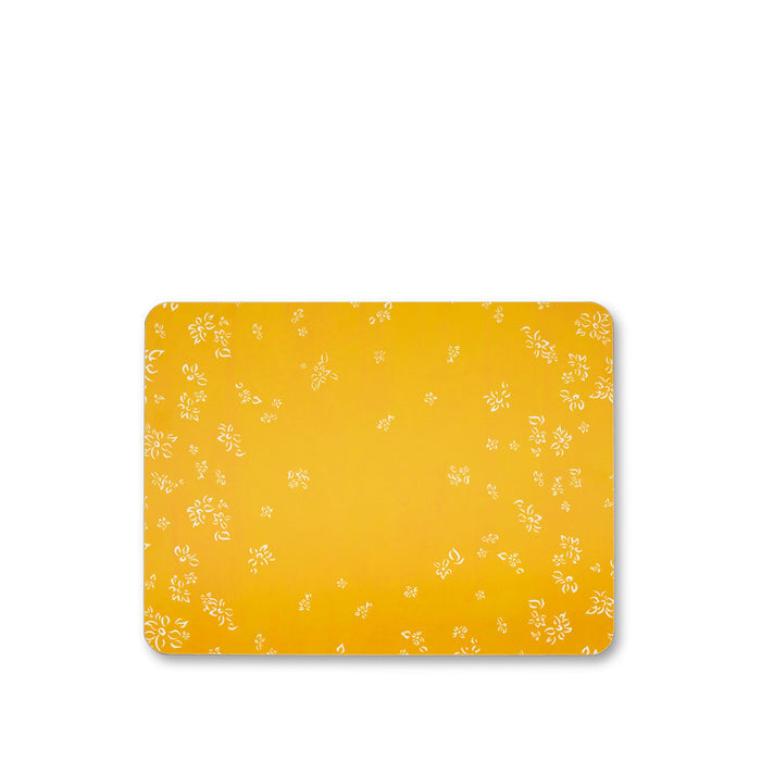Falling Flower Cork-Backed Placemat in Lemon Yellow, 29 x 38cm