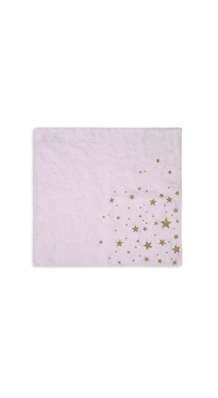 Falling Stars Linen Napkin in Light Pink, 50x50cm
