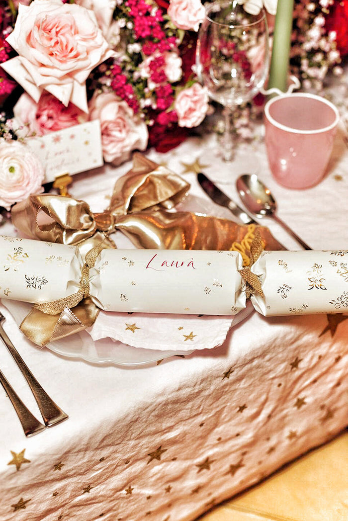 Falling Stars Linen Napkin in Light Pink, 50x50cm