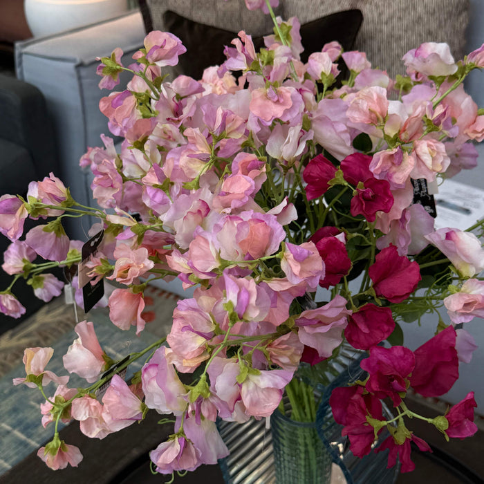 Faux Peach Tall Sweetpea Flower