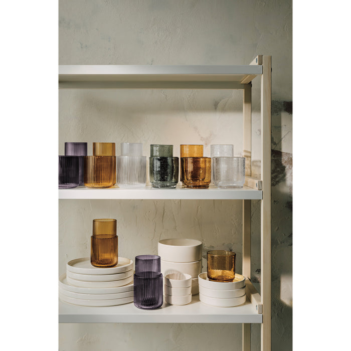 Fluted Glass 12 oz - Amber