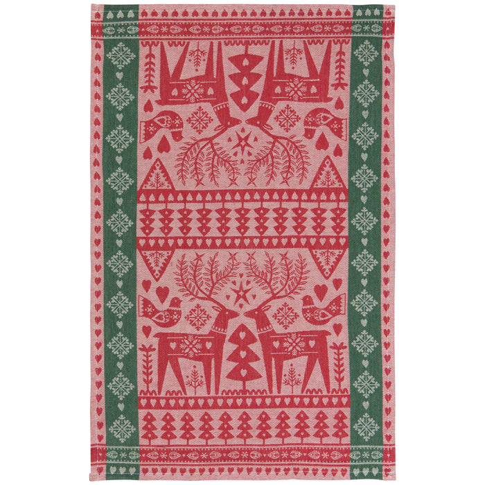 Folk Forest Christmas Jacquard Dishtowel