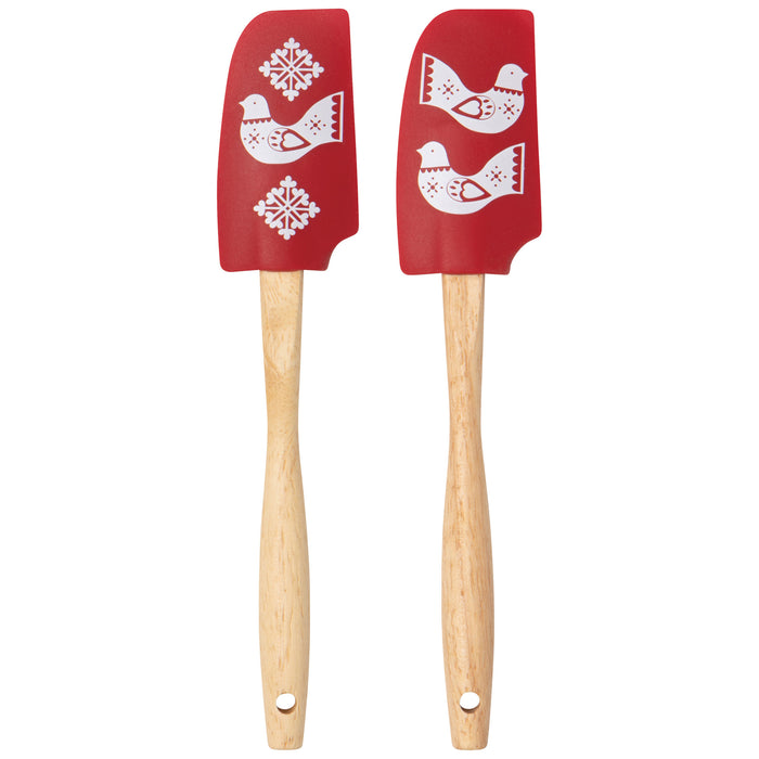 Folk Forest Christmas Mini Silicone Spatulas Set of 2