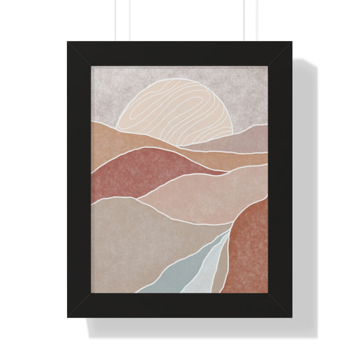 Framed Wall Art Vertical Poster Modern Boho Landscape Print