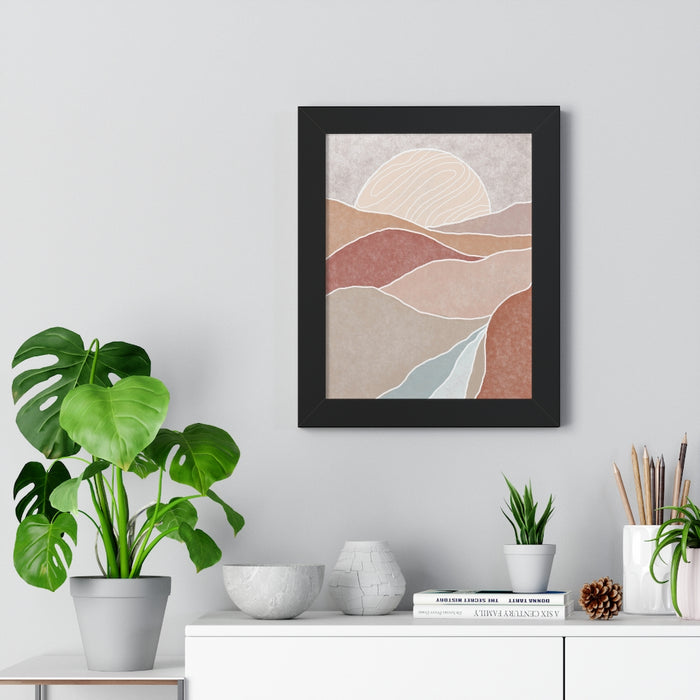 Framed Wall Art Vertical Poster Modern Boho Landscape Print