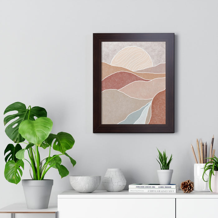 Framed Wall Art Vertical Poster Modern Boho Landscape Print