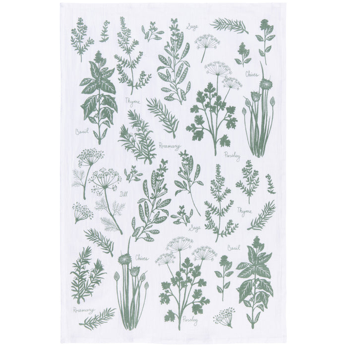 Fresh Herbs Elm Green Floursack Dishtowels Set of 2