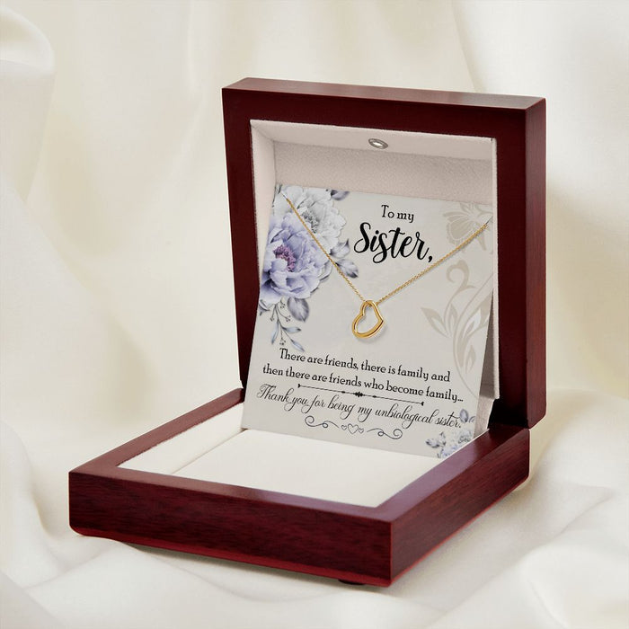 Friend Gifts Like a Sister Heart Necklace Gift for Birthday, Christmas